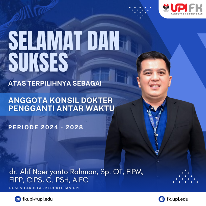 dr. Alif Noeriyanto Rahman, Sp. OT, FIPM, terpilih sebagai Anggota Konsil Dokter Periode 2024-2028