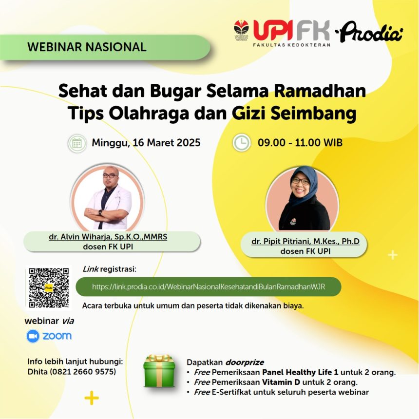 Header Webinar Nasional FK UPI & Prodia: Menjaga Kebugaran dan Kesehatan Selama Ramadhan