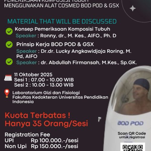 Segera Daftar! FK UPI Gelar Lecture & Overview Pemeriksaan Komposisi Tubuh dengan BOD POD & GSX untuk Dukung SDGs 3 Kesehatan
