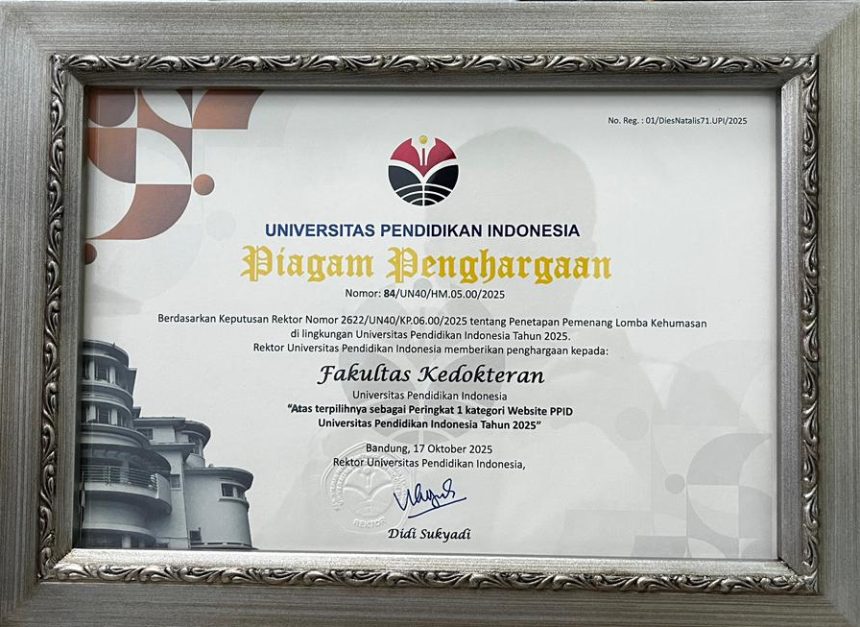 FK UPI Raih Juara 1 Kategori Website PPID pada Dies Natalis UPI ke-71