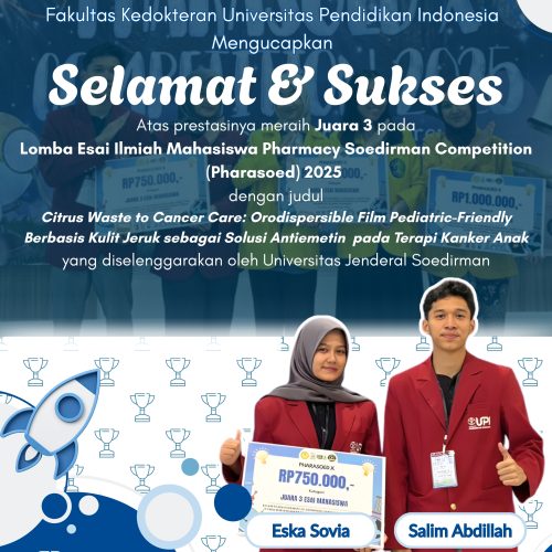 Mahasiswa FK UPI Raih Juara 3 Lomba Esai Ilmiah Nasional Pharasoed 2025