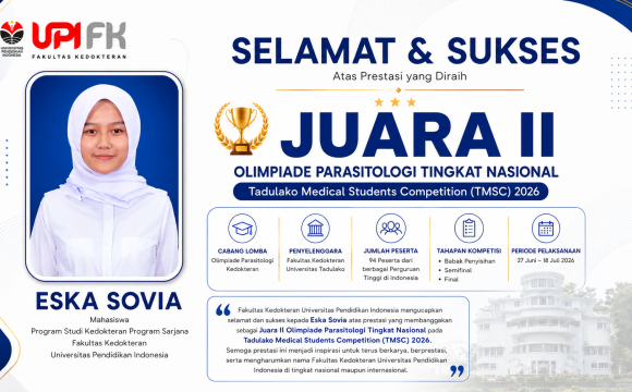 Eska Sovia Raih Juara II Olimpiade Parasitologi Tingkat Nasional pada Tadulako Medical Students Competition (TMSC) 2026